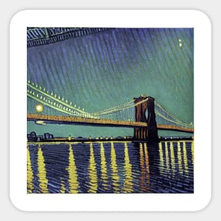 Brooklyn Bridge in Van Gogh's style Sticker